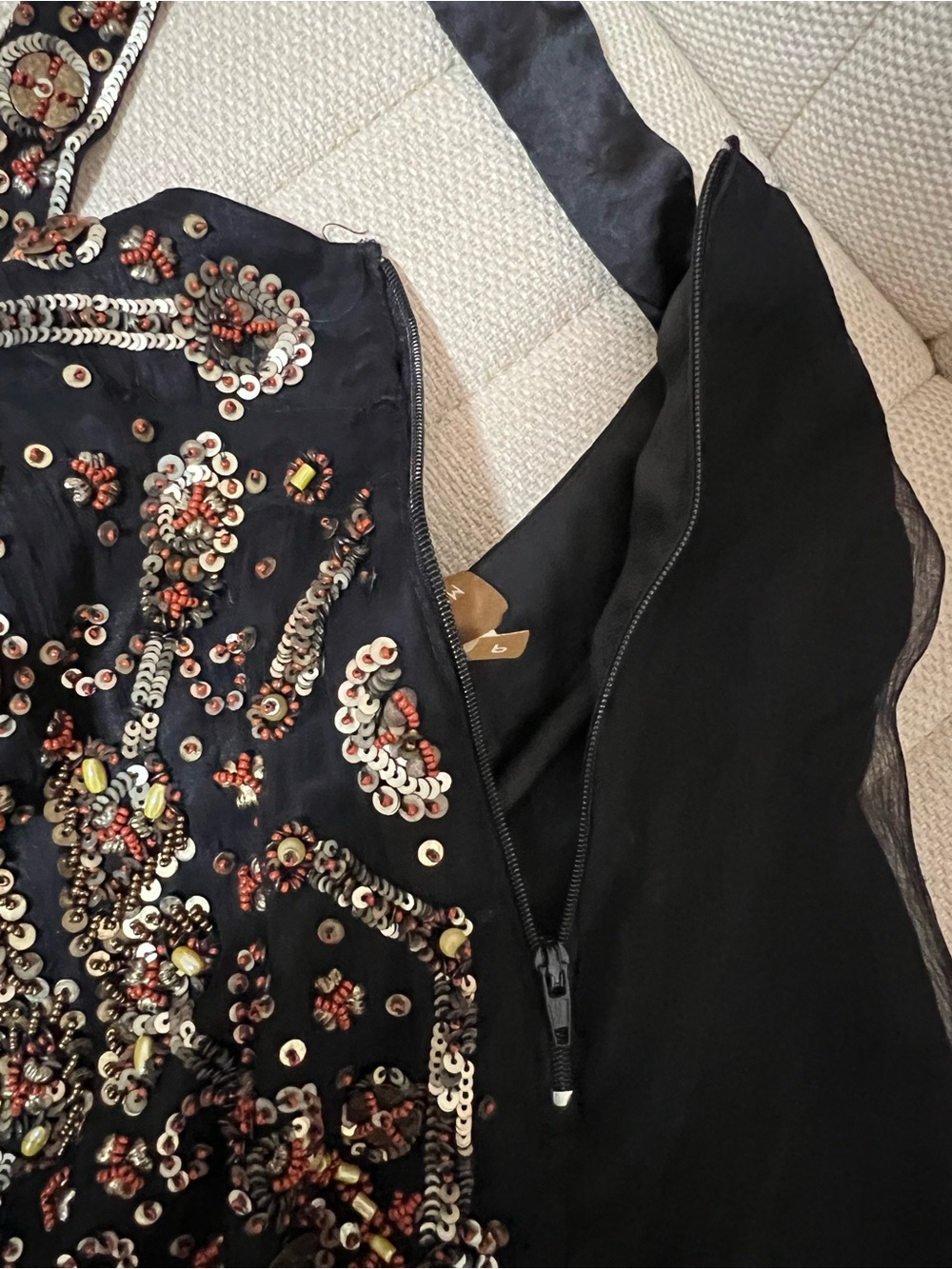 [FARM RIO] Black Sequin Embellished Evening Dress - Picture 9 of 12